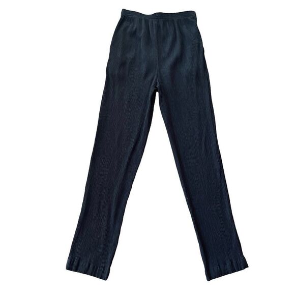 Jaclyn Smith Black Cropped Palazzo Pants Texture Pull On Stretch S - Picture 1 of 7